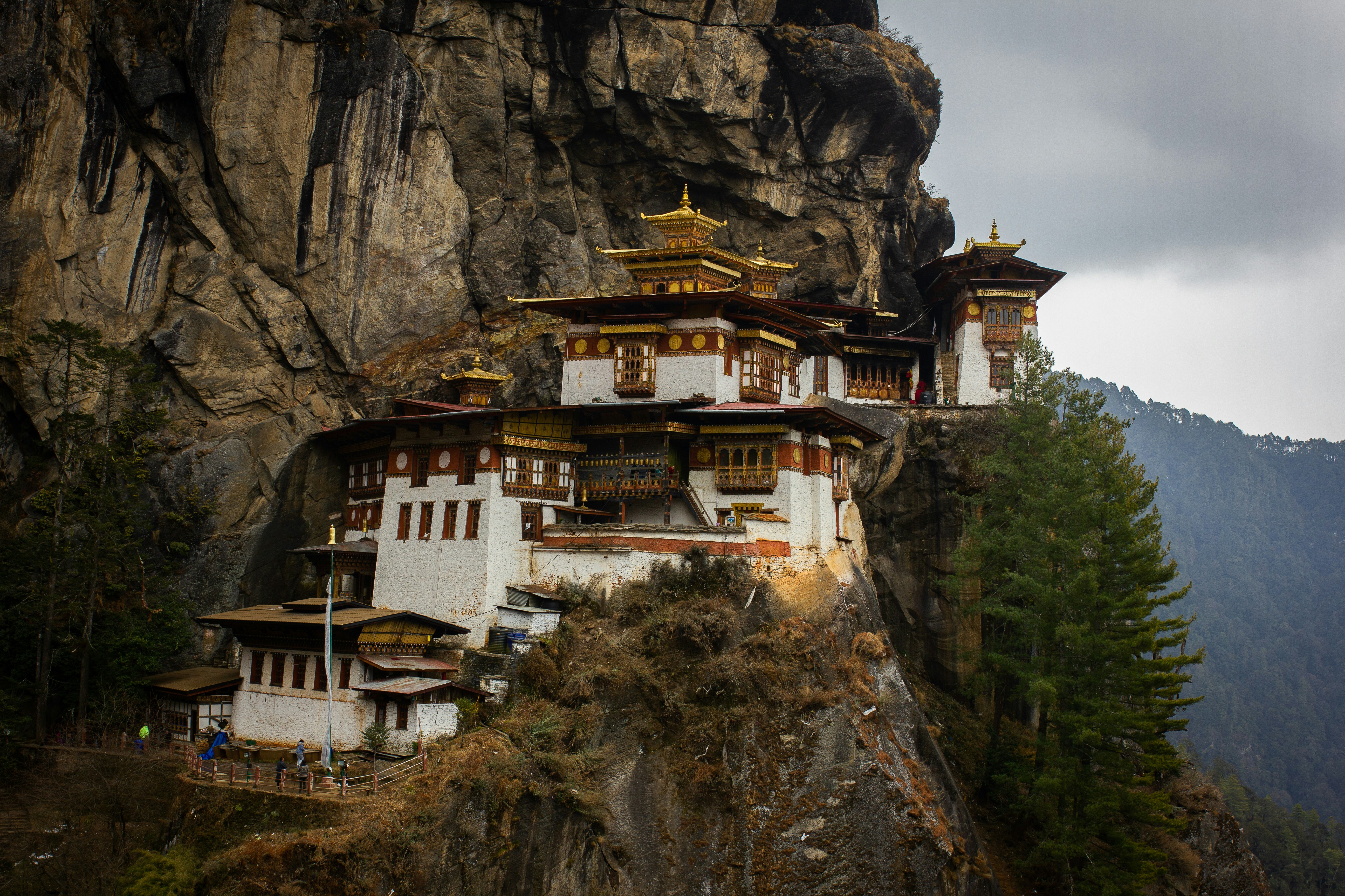 Prayer flags in Bhutan mountains